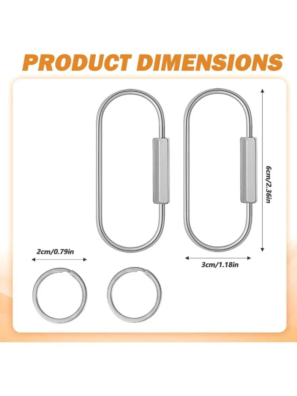 16 Pcs Locking Carabiners & Key Rings - Durable Screw Lock Keychain Set